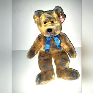ty Beanie Babies Collection (Size 14-15") Blue & Brown "Club III" Bear (NEW-NWT)